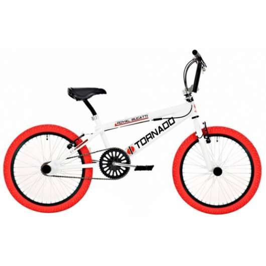 Bike Fun - BMX Cykel - Tornado 20 Tum Vit/Röd