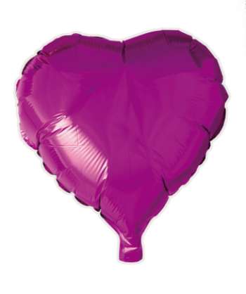 Folieballong, hjärta, lila, 46 cm