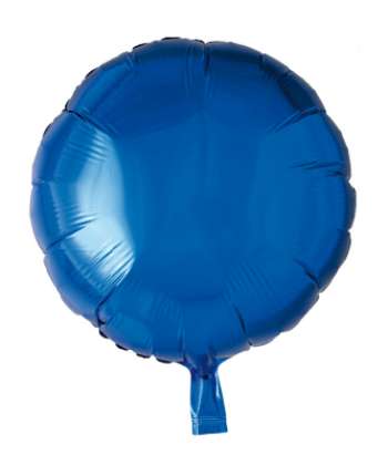 Folieballong, rund, blå, 46 cm