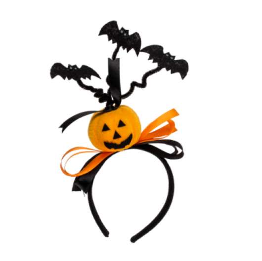 Halloween Pumpa med fladdermus diadem
